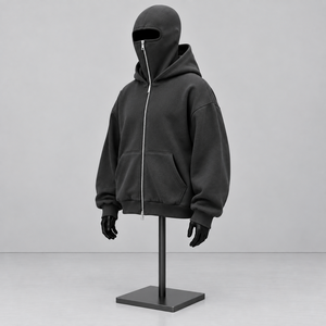 Sweat à capuche zippé intégral pour homme, coupe oversize, lourd, style cagoule, streetwear, fabricant OEM personnalisé - Product Image 4