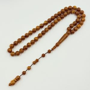 Chapelet de prière Tasbih en résine écologique fait main, 33 perles, Misbaha islamique marron, bijoux religieux musulmans, cadeau de l'Aïd - Product Image 1
