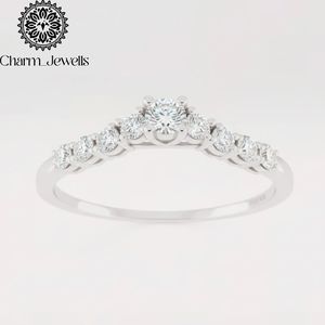 Anillo de Compromiso Charm_Jewells con Moissanita Corte Cojín, Chapado en Oro de 18K sobre Plata, Engaste de Garras, Lujo Clásico para Mujer, Certificado IGI 3 - Product Image 6