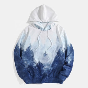 Sweat-shirt à capuche pour homme, imprimé forêt, en polaire respirant, écologique, avec poche, décontracté, pour l'hiver - Product Image 1