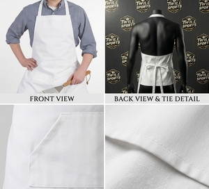 Modern Designs Eco-friendly Low MOQ Custom Printed High Quality Adjustable Cotton Restaurant Cooking <b>Aprons</b> for Women and <b>Men</b> - Product Image 4