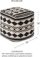 Housse de pouf en coton tissé à la main moderne, siège multifonctionnel au design bohème, confort et style améliorés