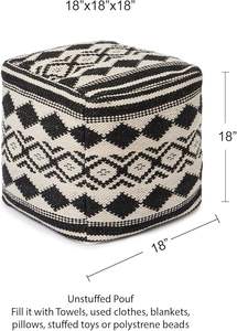 Housse de pouf en coton tissé à la main moderne, siège multifonctionnel au design bohème, confort et style améliorés - Product Image 4