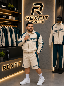 REXFIT SPORTS 2026 Ensemble de survêtement pour homme Motion Mayor, veste zippée intégrale et short, vêtements de sport personnalisés, ensemble deux pièces assorti - Product Image 1