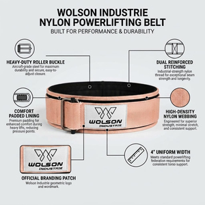 Professional Strength Training Nylon Power <b>Belt</b> for Squats Deadlifts Fitness <b>Exercise</b> with Adjustable Quick Release Closure - Product Image 5
