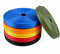 Sangle de fixation de cargaison en polyester élastique à chevrons, rouleau de 25 mm, haute résistance, qualité industrielle, tissée, directement de l'usine OEM