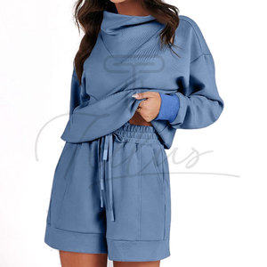 Women Two Piece <b>Set</b> Sweat Tracksuits High Quality Winter Season Casual Sweat Short and Hoodie <b>Set</b> Sweat Tracksuits for Women - Product Image 3