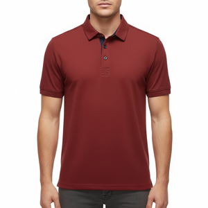 เสื้อโปโลผู้ชายผ้าฝ้าย 260 GSM ทรงปกติ แขนสั้น แฟชั่น นุ่ม ระบายอากาศดี คอวี แห้งเร็ว รับผลิตแบบ OEM/ODM - Product Image 2