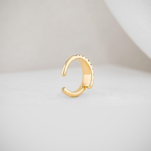 Lab Grown Diamond <b>Cuff</b> <b>Earrings</b> for Women Elegant Minimalist 14K Solid Gold Jewelry Modern Stylish Gift - Product Image 4