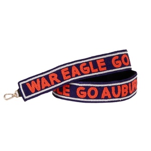 Heavy Duty Navy Blue & Orange Beaded Gameday Bag <b>Straps</b> Custom War Eagle Go Auburn Style Handmade Bead University <b>Straps</b> 2026 - Product Image 1