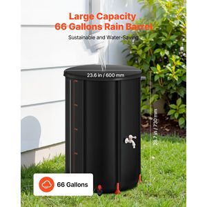 Serbatoio Pieghevole Portatile per Acqua Piovana da 66 Galloni, Sistema di Raccolta Acqua Piovana in PVC 500D per Irrigazione Giardino - Product Image 4
