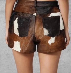 Shorts de Cuero Vacuno para Mujer, Cintura Alta, Moda Moderna, Estilo Casual, Diseño Elegante, Proveedor de Shorts de Diseñador - Product Image 3