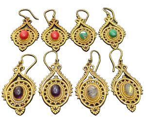 Vente en gros de boucles d'oreilles indiennes en acier inoxydable faites à la main bijoux de mariage ethniques uniques pour femmes - Product Image 1