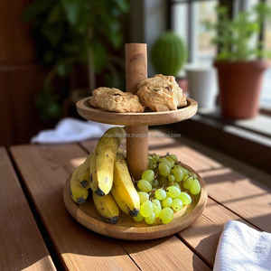 Vintage Style Wooden Cake <b>Stand</b> for Displaying Cupcakes, <b>Doughnuts</b>, Tarts, Muffins, Decorative Centerpiece or Showcase - Product Image 1