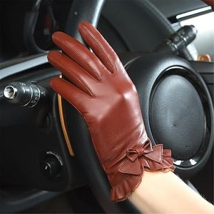 ถุงมือแฟชั่น ถุงมือหนังผู้หญิง ถุงมือขับรถฤดูหนาว - Product Image 2