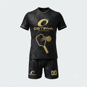 Uniforme de Pickleball para Hombre, Servicio OEM, Estilo Veraniego, Transpirable, con Logotipo Frontal Estampado, 100% Poliéster, Anti-UV, Cuello Redondo - Product Image 6