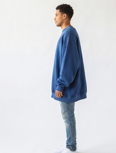 Men's Embroidered Waterproof Baggy Pullover <b>Sweat</b> Shirts Casual Loose Fit 100% Polyester Fleece Crew Neck Oversized Winter - Product Image 5