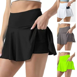 Falda pantalón deportiva 2 en 1 para mujer con pantalones cortos de compresión incorporados, bolsillo oculto, secado rápido y absorción de humedad - Product Image 2