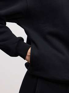 Último Diseño Personalizado: Conjunto Deportivo de Dos Piezas para Mujer, Estilo Jersey Relajado con Media Cremallera, Hombros Caídos, Color Negro, Ideal para Entrenamiento en el Gimnasio y Ropa Urbana - Product Image 3