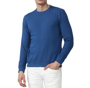 Sudadera de Cuello Redondo para Hombre 2026, Color Sólido, Corte Holgado, Tejida, Informal, Invierno, Azul, Manga Larga, Digital, Ecológica - Product Image 3
