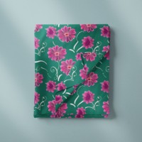 Tissu en voile de coton imprimé numériquement avec des fleurs vibrantes, léger, pour robe femme
