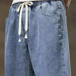 Vaqueros de mezclilla rectos para hombre, de lona de alta calidad, con botones, estilo invierno, 100% denim, personalizados, baratos, de diferentes estilos. - Product Image 5