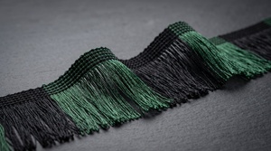 Black Green Polyester Tassel Fringe Trim Lace Gimp Decorative Edge for Garment Curtain <b>Dance</b> <b>Dress</b> - Product Image 3