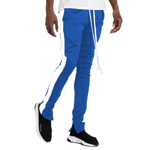 Pantalon de survêtement gris pour homme avec bande latérale vert fluo, taille élastique et cordon de serrage, décontracté, léger, respirant, en maille - Product Image 2
