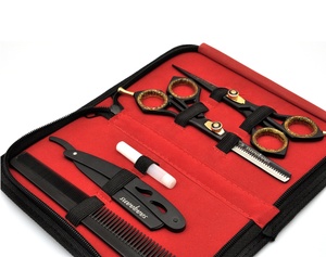 Haute qualité 6.0 pouces cheveux ciseaux cisailles ensemble coiffeur cisailles ensemble coiffure coupe cisailles et amincissement ciseaux Kit - Product Image 1