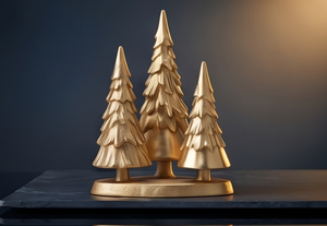 Decorative <b>Gold</b> Aluminum Christmas Pine Tree Figurine Metal Holiday Tabletop Display <b>Ornament</b> Wholesale Factory Direct Supply - Product Image 3