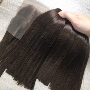 Vendeurs en gros Extensions de cheveux humains vietnamiens de couleur marron 100% cuticules alignés Silky Bone Cheveux de trame droits - Product Image 6