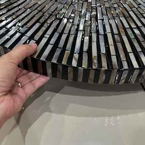 Mesa de Centro Moderna Hecha a Mano con Madreperla Ecológica, Tamaño Personalizado, Decoración Boho para Sala de Estar - Product Image 3