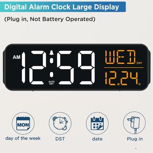 Large Display Digital Alarm Clock for Bedrooms and Office Dimmable 5 Dimmers Date Day Week Desk Table Clocks for Living Room - Product Image 2