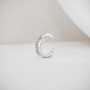 Lab Grown Diamond <b>Cuff</b> <b>Earrings</b> for Women Elegant Minimalist 14K Solid Gold Jewelry Modern Stylish Gift - Product Image 3