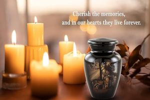 Regal Aluminum <b>Keepsake</b> Cremation Urn <b>Memorial</b> Ash Holder Featuring Artistic Secure Closure And Decorative Surface Finish - Product Image 2