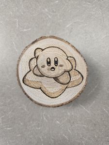 Cartoon Anime Character Laser Engraved <b>Wood</b> <b>Slice</b> Coaster Round Tree Bark Edge Log Disc Beverage Mat Tabletop Surface Protection - Product Image 1