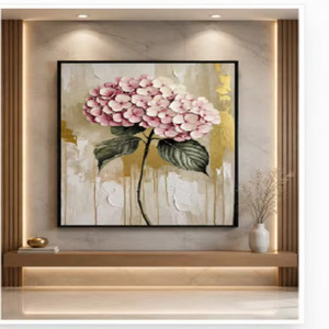 Handmade Modern Tropical Landscape Abstract Floral Bloom Acrylic Canvas <b>Painting</b> Framed Wall Art Acrylic on Canvas Modern <b>Nature</b> - Product Image 3