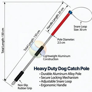 Heavy-Duty Aluminum Alloy <b>Dog</b> Catcher Pole with Secure Snare Loop & Non-Slip Grip – Professional Animal Control Rescue Tool - Product Image 1