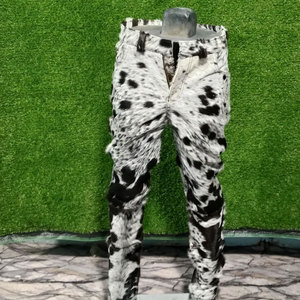 Pantalon en cuir de vachette coupe-vent décontracté pour homme, impression de logo personnalisé, haute qualité, prix de gros, faible MOQ - Product Image 1