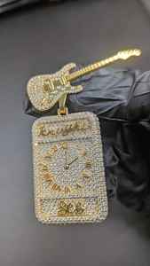 Pendentif Guitare Moissanite avec Horloge, Plaqué Or, Bijoux en Argent Sterling 925, Bijoux Fins, Pendentifs et Breloques, Vente Chaude - Product Image 3