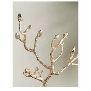 Nouvelle arrivée, sculpture d'arbre abstraite moderne en aluminium coulé, finition dorée, artisanat en métal, décoration pour la maison et le salon - Product Image 2