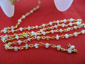 Natural Ethiopian Opal Rondelle Plain Smooth Beaded 2.5-3mm Chain <b>Rosary</b> Beads chain - Product Image 2