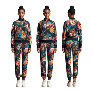 Ensemble de survêtement de sport pour femmes à imprimé floral, deux pièces - Product Image 3