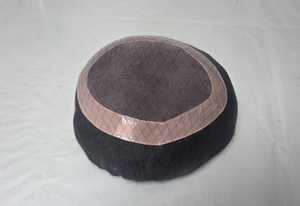 Black <b>Round</b> <b>Cushion</b> With Brown Trim Textured Surface Decorative Pillow - Product Image 2