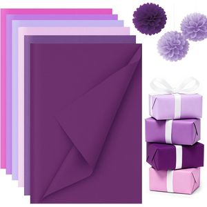 Carta Velina Viola 14x10 Pollici, 330 Fogli, Carta da Regalo in 6 Colori, Set per Decorazioni Fai-da-Te per Matrimoni, Compleanni, Natale - Product Image 1