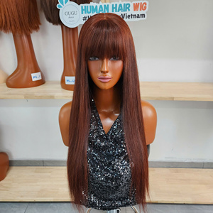 Perruque sans colle de luxe 100% vietnamienne, couleur marron, avec closure 2x6, cheveux humains lisses comme des baguettes, pour femmes noires - Product Image 4
