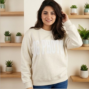 Sweat-shirt rose à col rond pour femme avec imprimé lettres, pull à col montant pour femme, personnalisé, Sororité Greek Life - Product Image 3