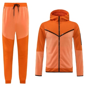 Vêtements d'entraînement personnalisés, 2 pièces, jogging confortable, sweat-shirts à fermeture éclair unis, ensembles de survêtements deux pièces pour hommes - Product Image 5