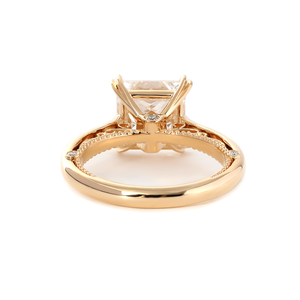 Anillo de Oro Real con Diamante de Laboratorio de 4 Quilates Personalizado, Anillo de Boda de Doble Garra Inspirado en la Naturaleza, Hecho a Mano - Product Image 5