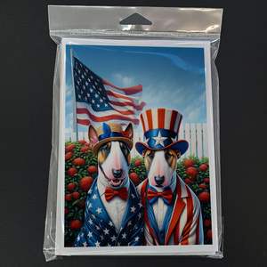 Paquete de tarjetas de felicitación All American English Bull Terrier 8 Whimsical A7 Tamaño 5x7 Tarjetas de notas en blanco con sobres Nuevo diseño - Product Image 3